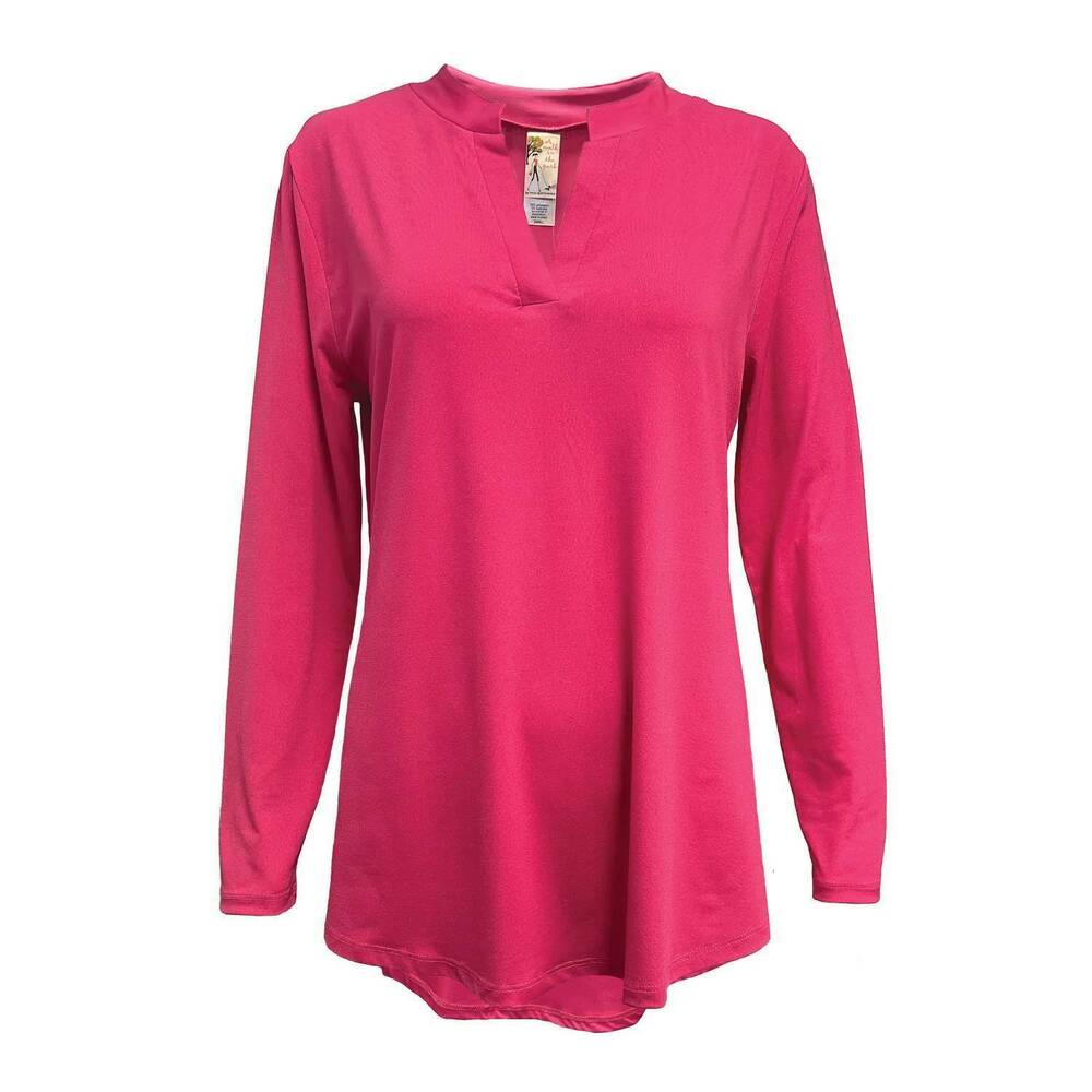 NEW MCCC SPORTSWEAR women's solid silky tunic in fuchsia